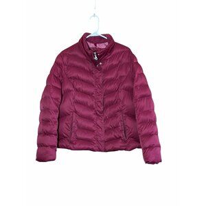 Eddie Bauer Women's Goose Down EB550 Jacket Coat Quilted Puffer XL Burgundy